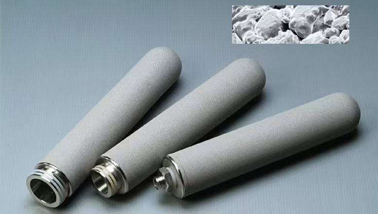 Titanium metal sintered filters for lithium battery production